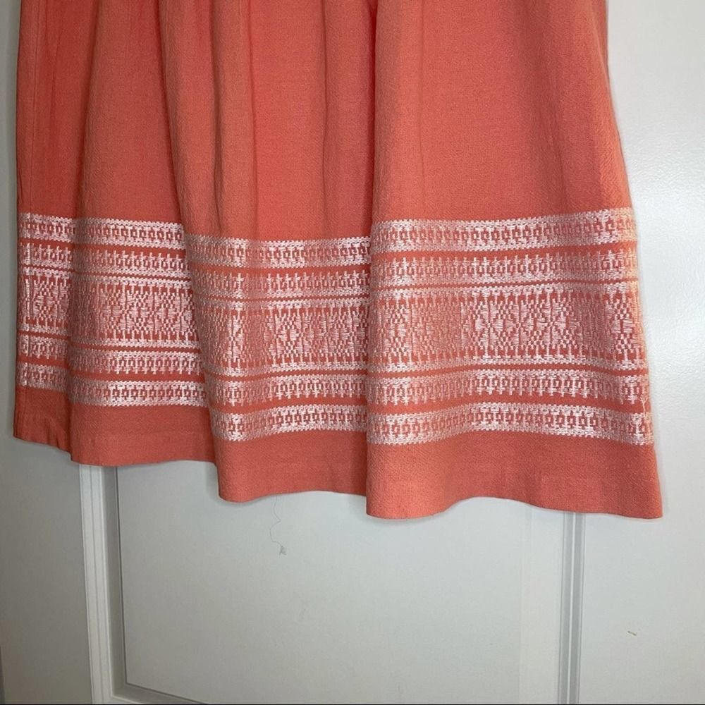 De Collection Peach Embroidered Cotton A-line Skirt size Large - Picture 2 of 12